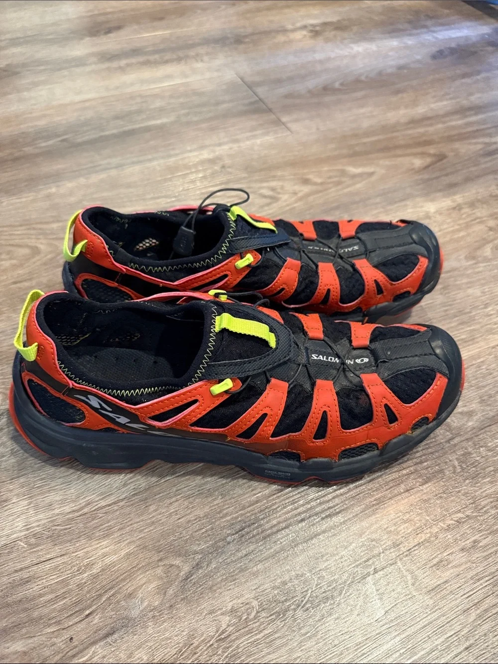 Salomon RX Gecko Mesh Slip On Shoe in Black and Orange Size 10.5